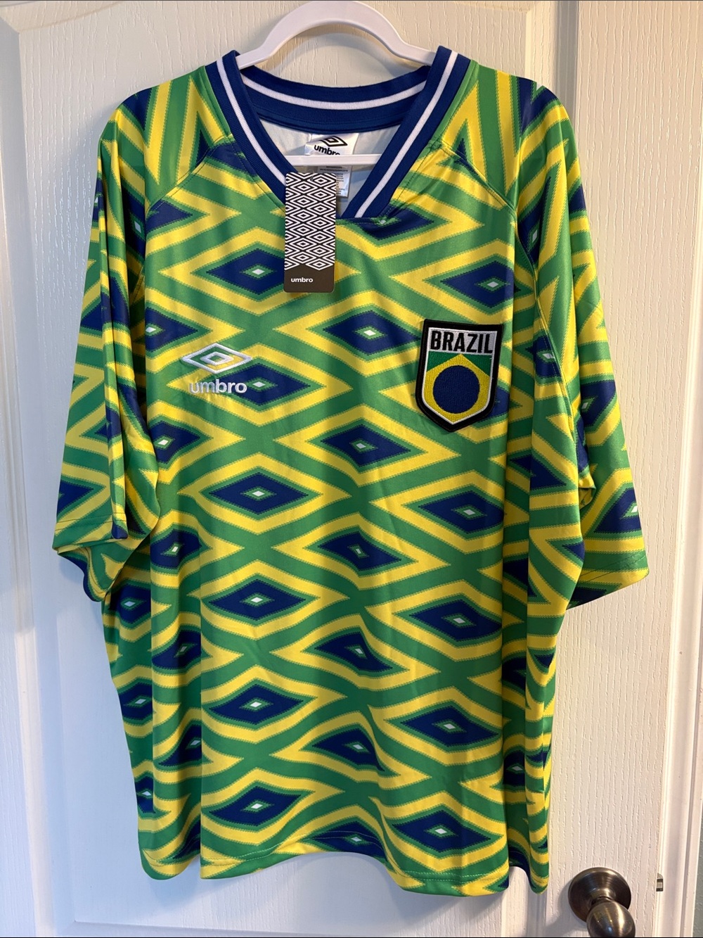 Umbro Green Yellow Blue Brazil Soccer Jersey
